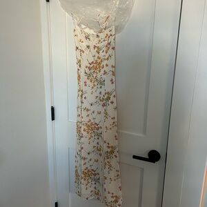 Reformation Cream Floral Dress